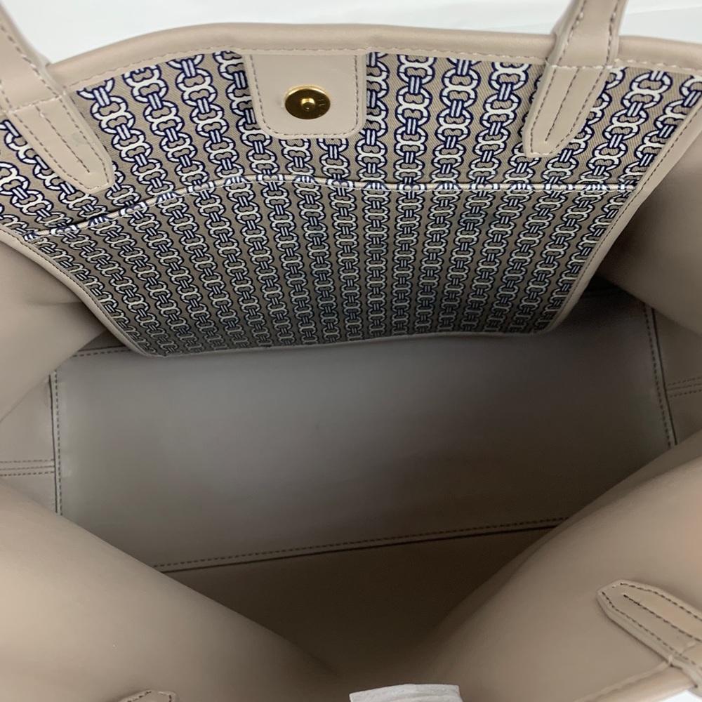 New Tory Burch Gemini Leather & Canvas Tote - Picture 7 of 7